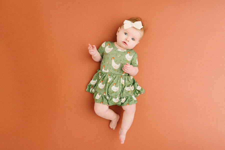 Spring Chicken Short Sleeve Bodysuit Bamboo Dress