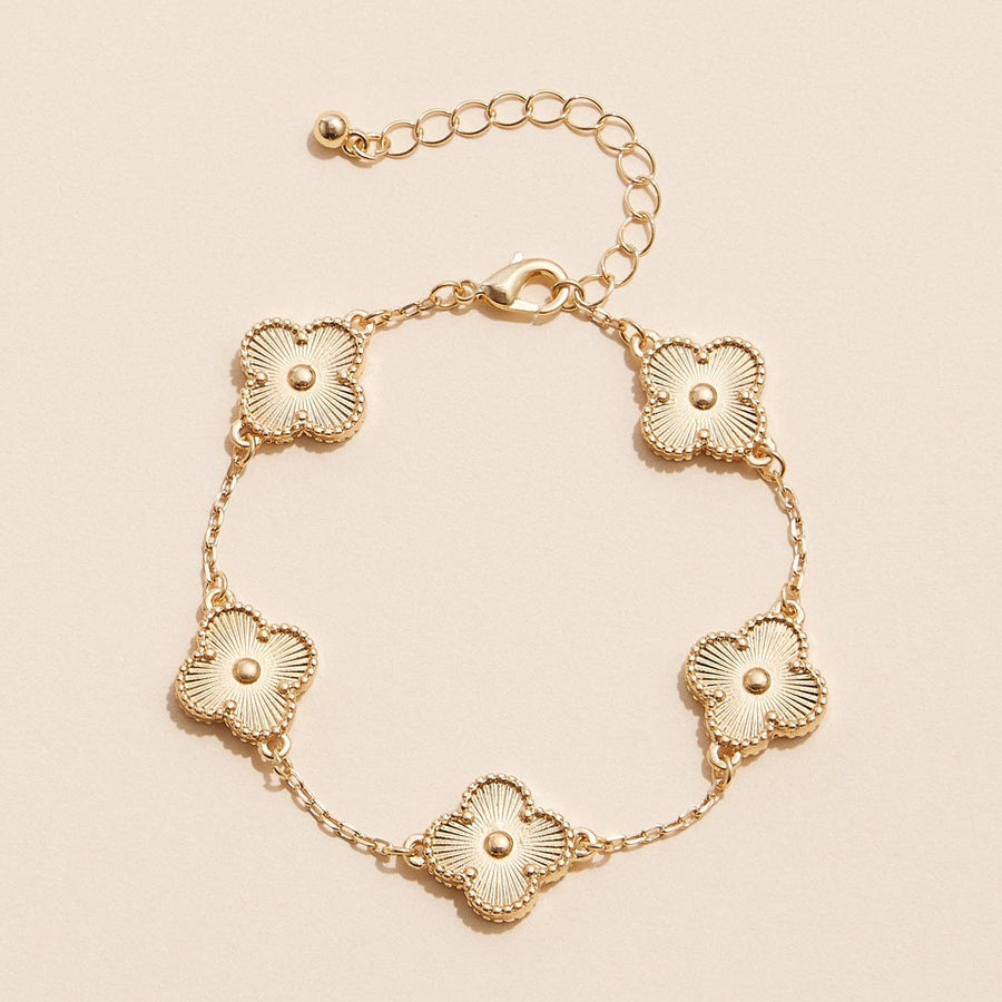 Gold Clover Charm Bracelet