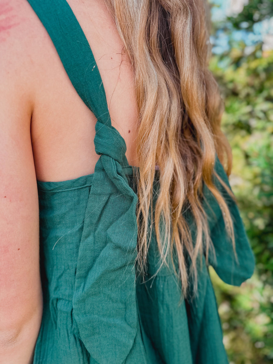 “Frances” Evergreen Block Mini Dress