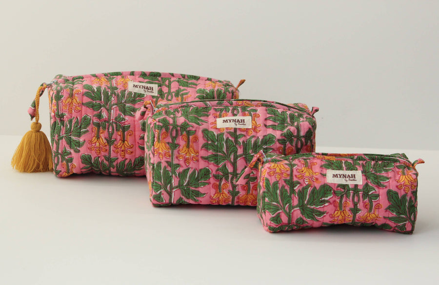 Bubblegum forest print travel/make up/organizer/bag