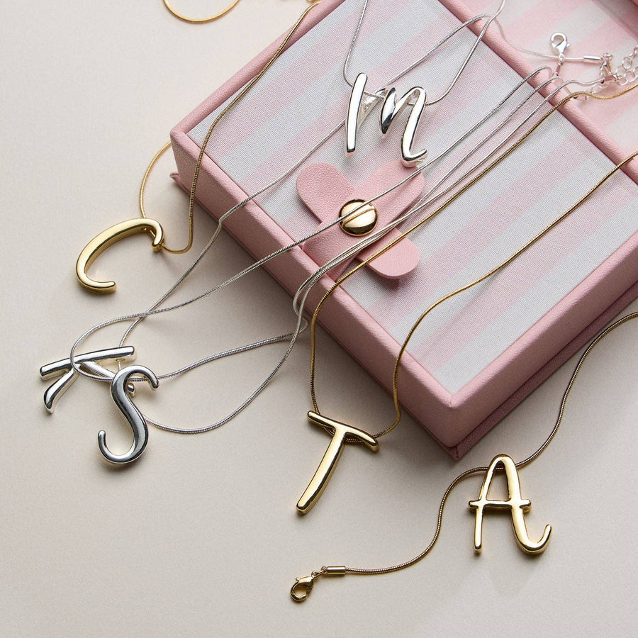 Gold Dipped Alphabet Charm Necklace