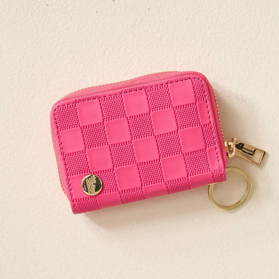 Zip Around Wallet Hot Pink Check