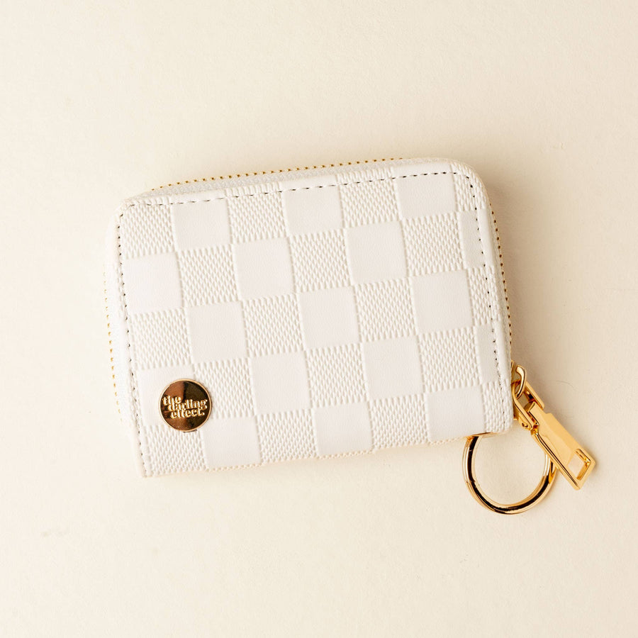 Zip Around Wallet-Check White