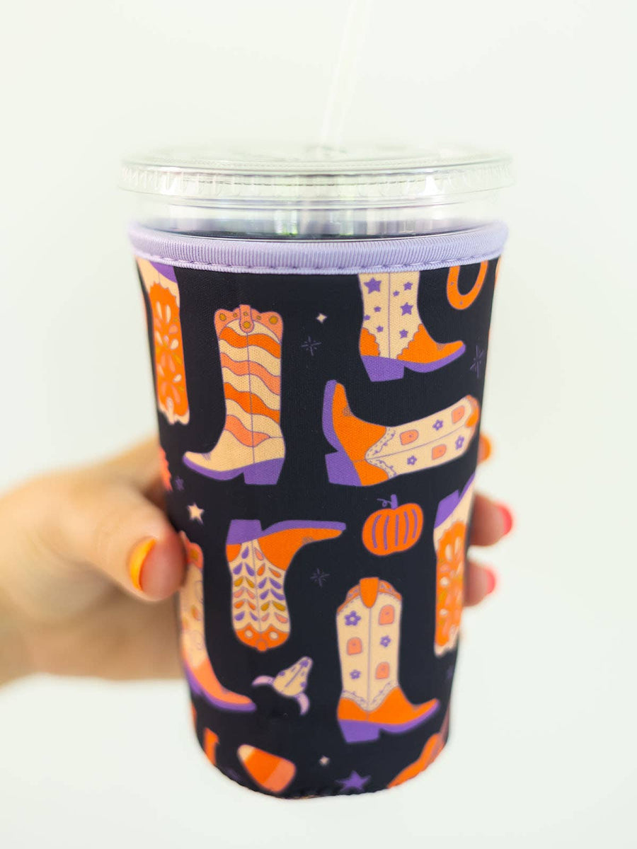 Halloween Western Cowgirl Boots Drink Sleeve