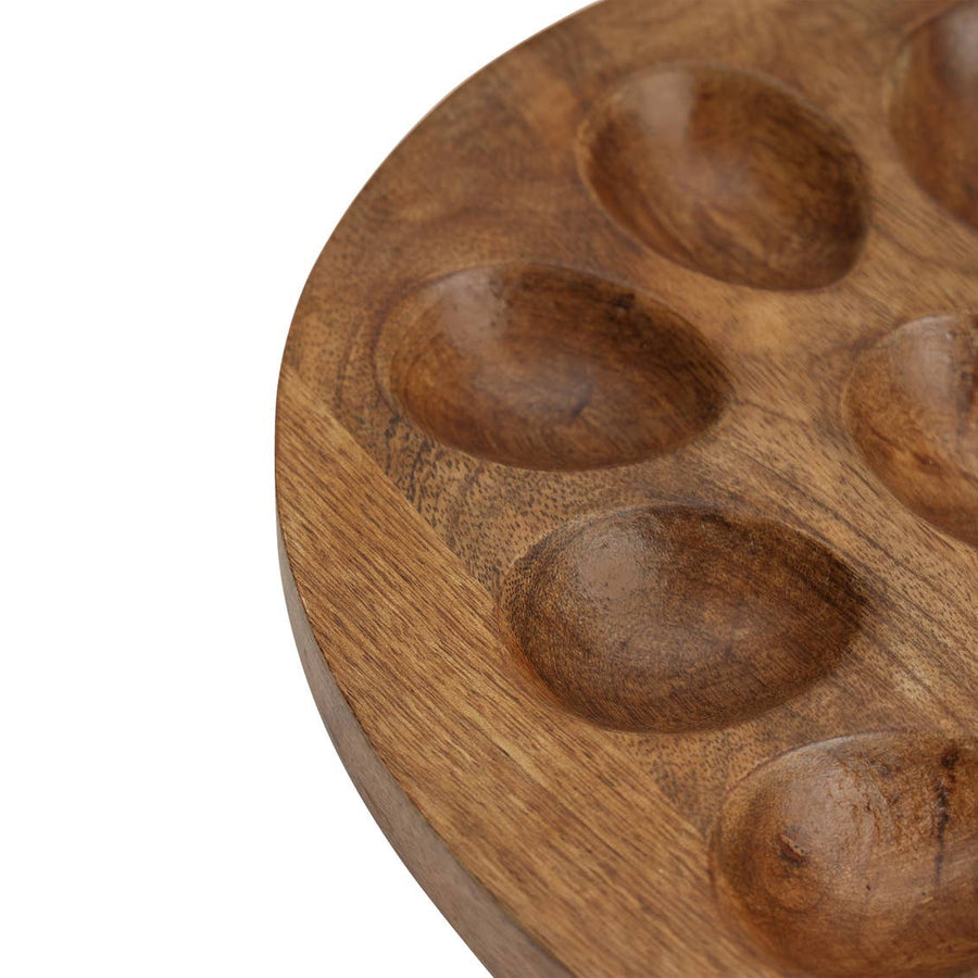 Reversible Oval Wood Egg Tray