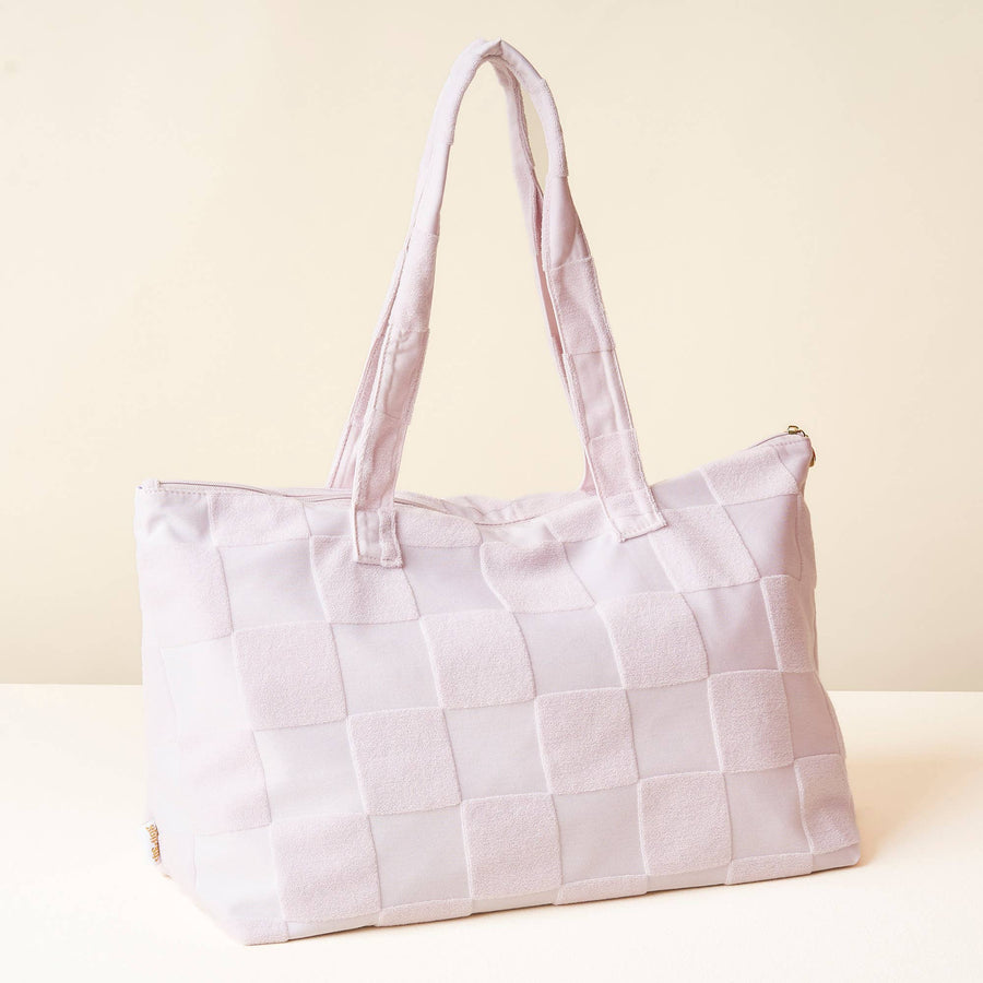 Terry Tote Purple Check