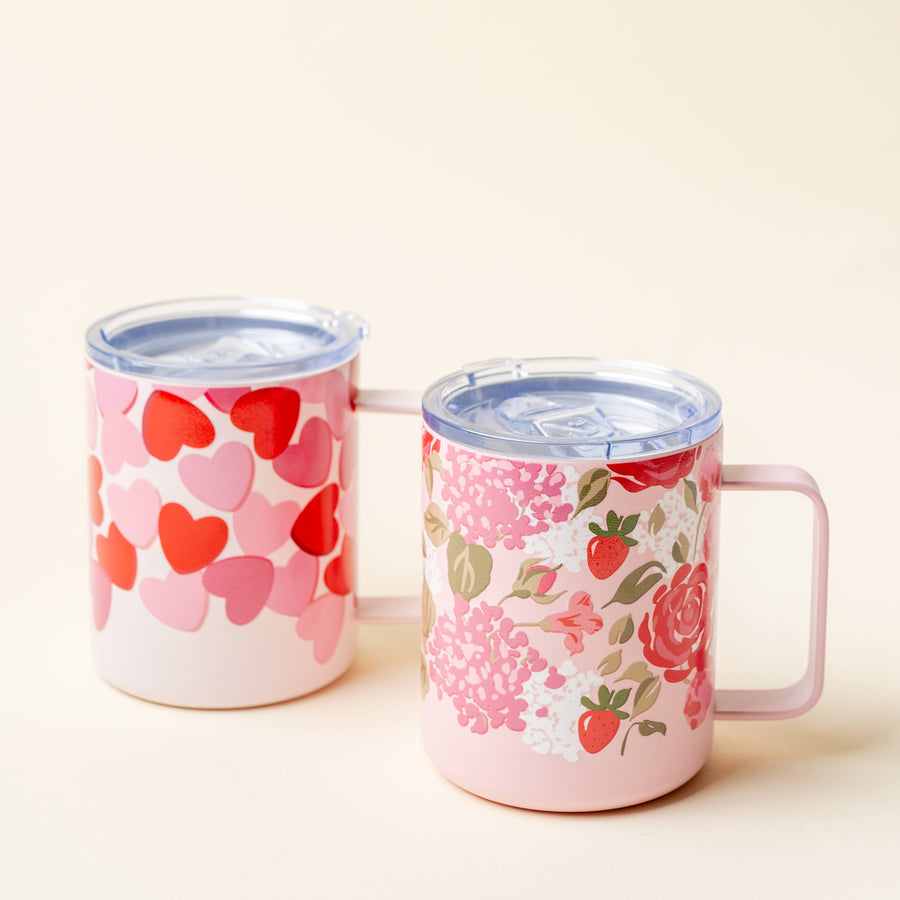 14 oz Insulated Mug-Blushing Hearts