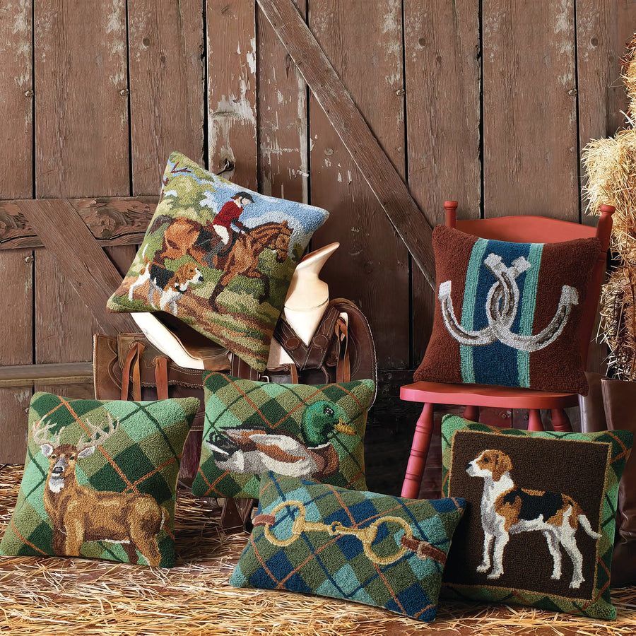 Deer Plaid Hook Pillow