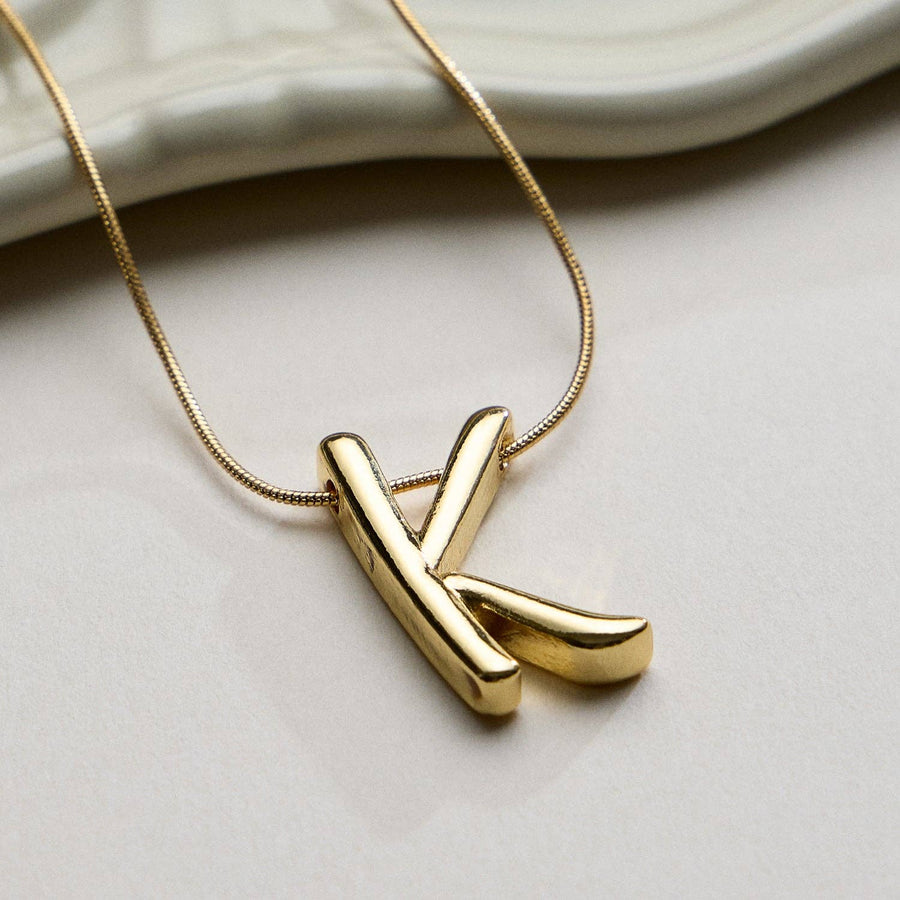Gold Dipped Alphabet Charm Necklace