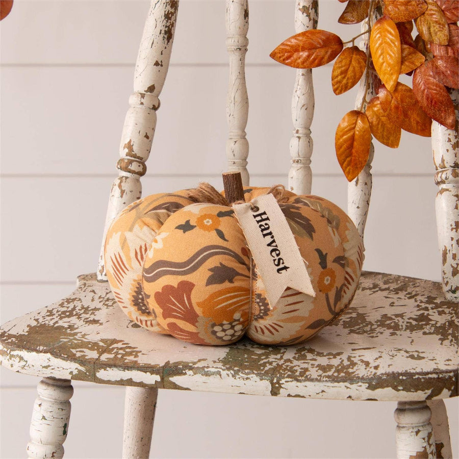 Harvest Tag Floral Print Pumpkin