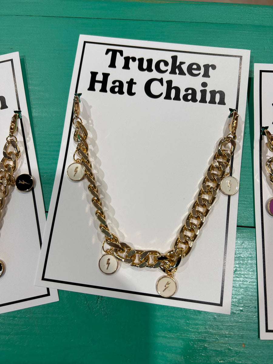 Gold Bolt Trucker Hat Chain