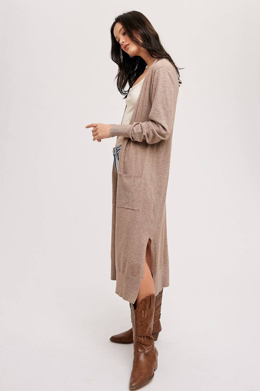 “Emmalynn” Longline Open Front Cardigan