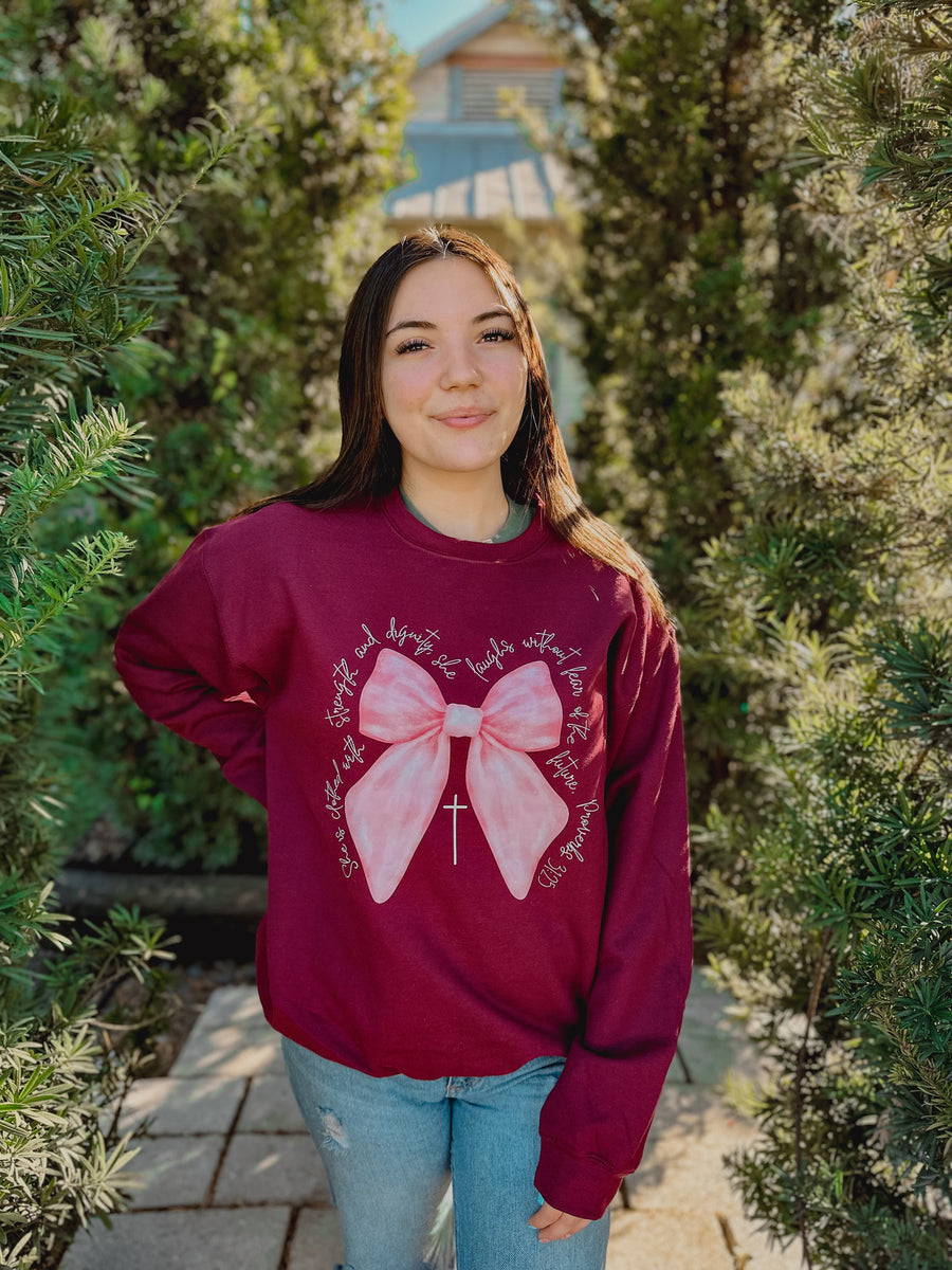 “She Is Clothed With Strength and Dignity” Sweatshirt