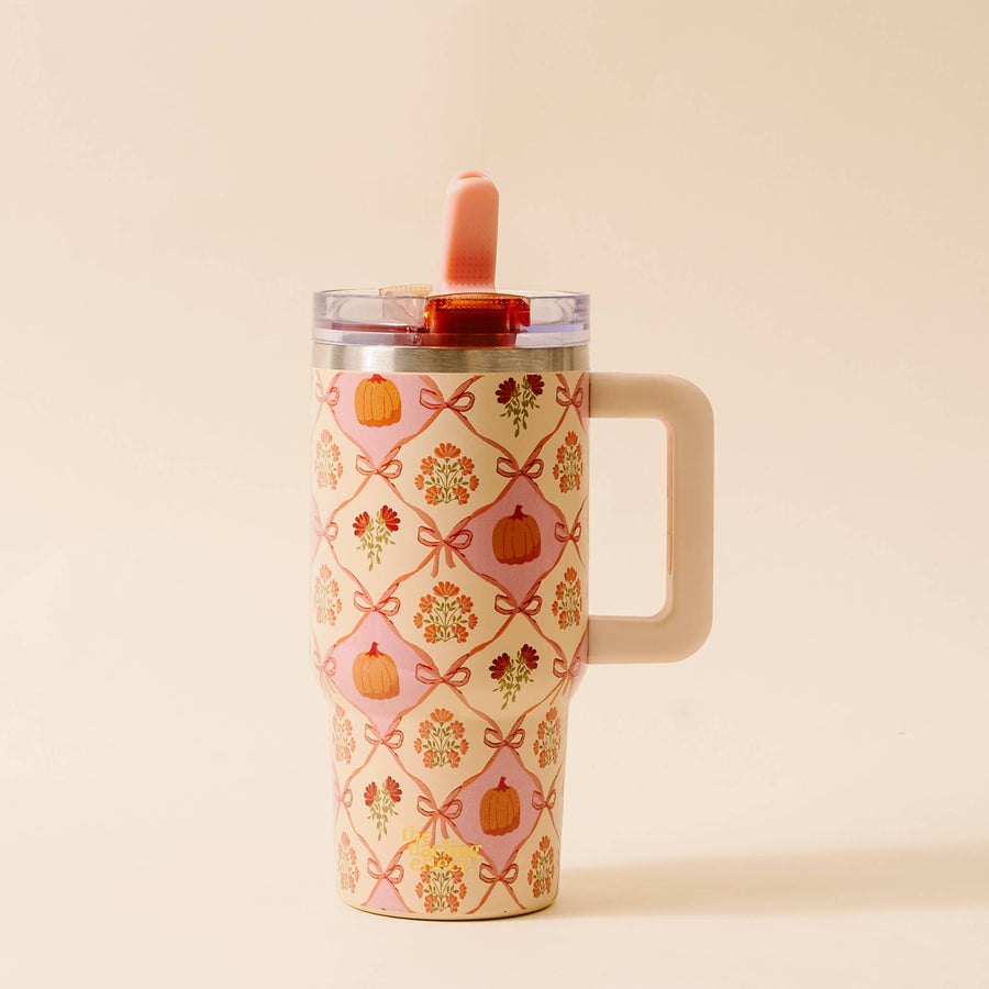 20oz Flip Straw Tumbler-Patchwork Pumpkins