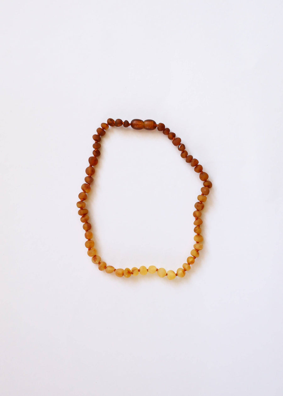 Raw Baltic Amber & Sunflower Necklace Baby