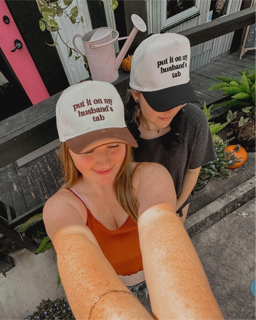 “Put It On My Husband's Tab” Embroidery Canvas Baseball Cap