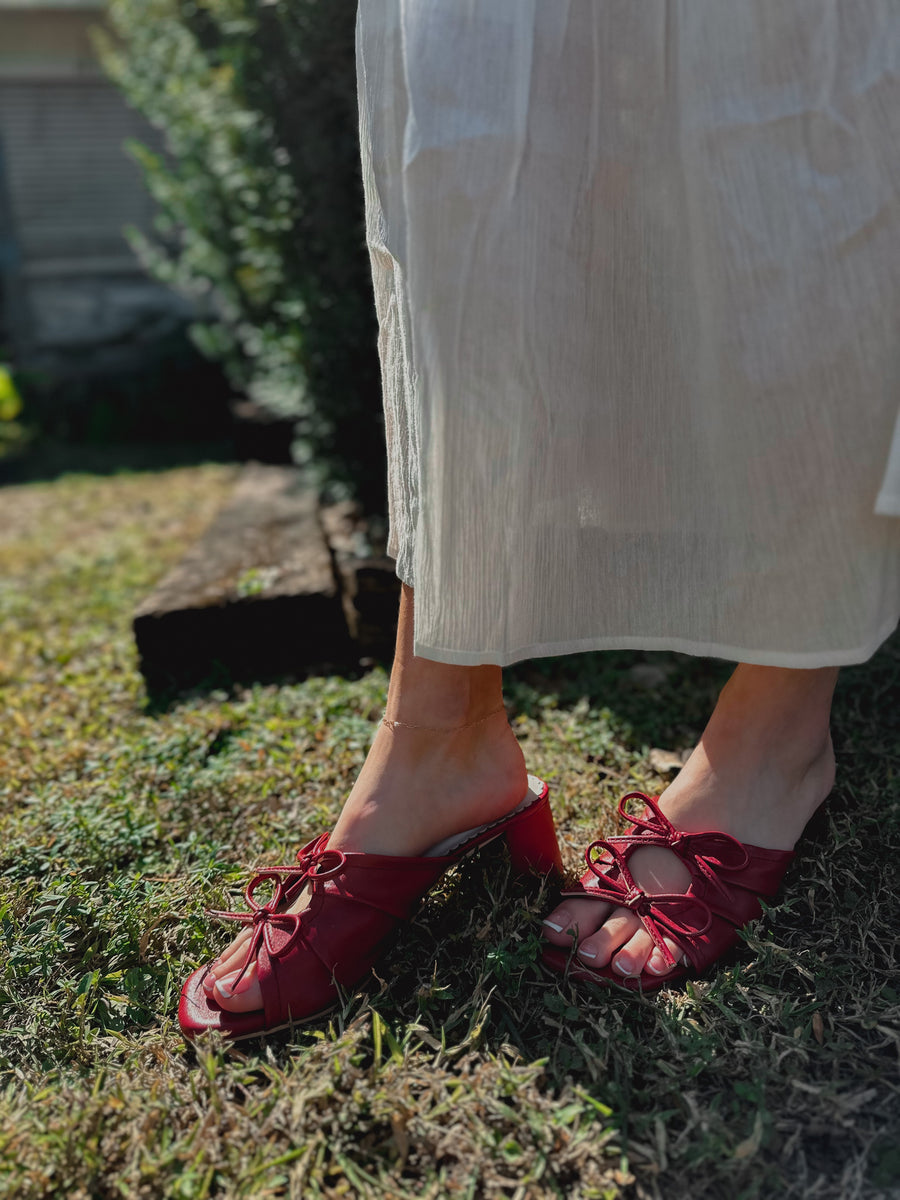 “Emilie” Embroidered Flowers Flowy Maxi Skirt Blue Willow Collection