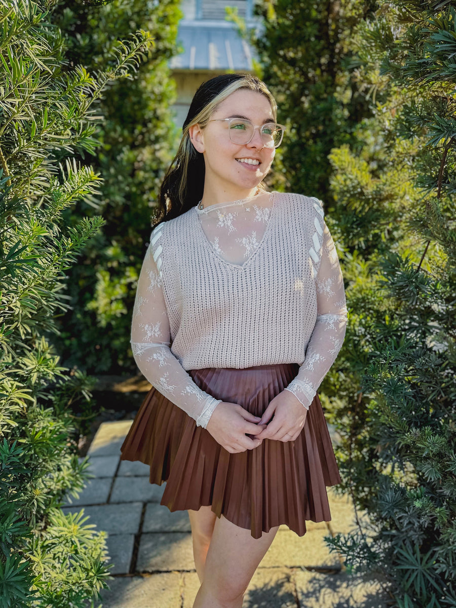 “Tommie” Pale Rosy Brown Sweater Vest