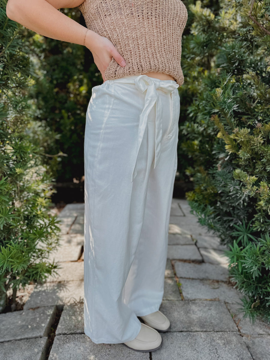 “Catriona” Front Tie Pleated Pants