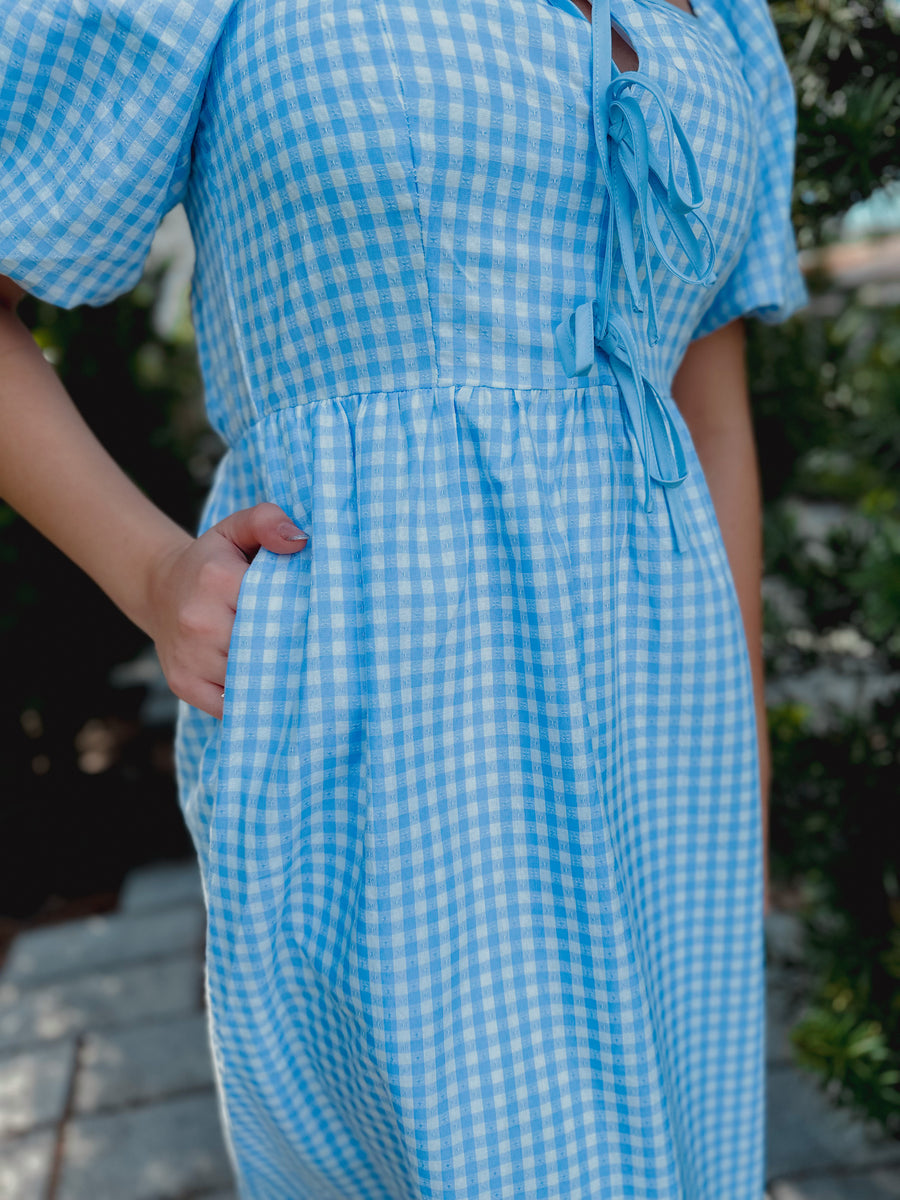 “Darla” Gingham Midi Dress