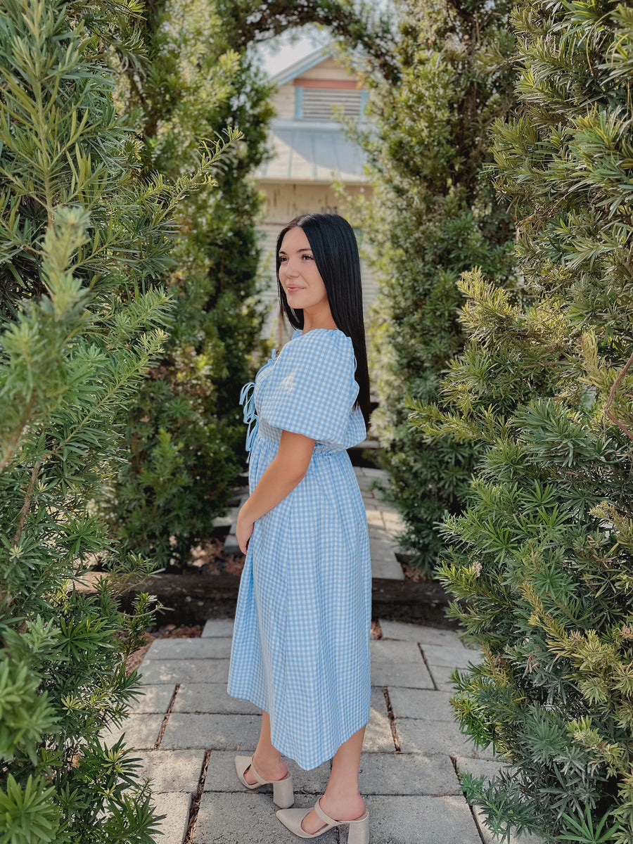 “Darla” Gingham Midi Dress