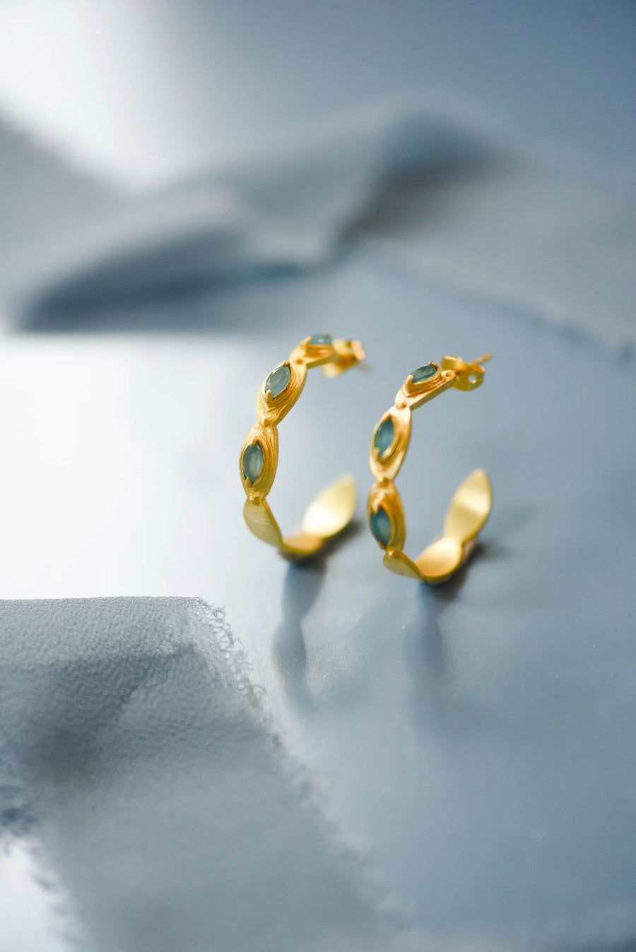 Sophie Hoops Blue Chalcedony