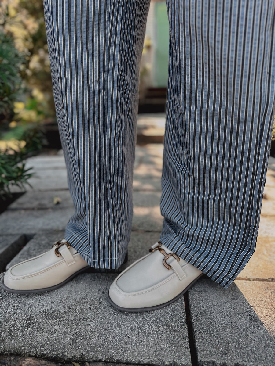 “Grimes” Striped Bottoms With Pockets Blue Willow Collection