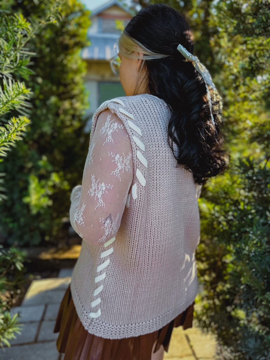 “Tommie” Pale Rosy Brown Sweater Vest