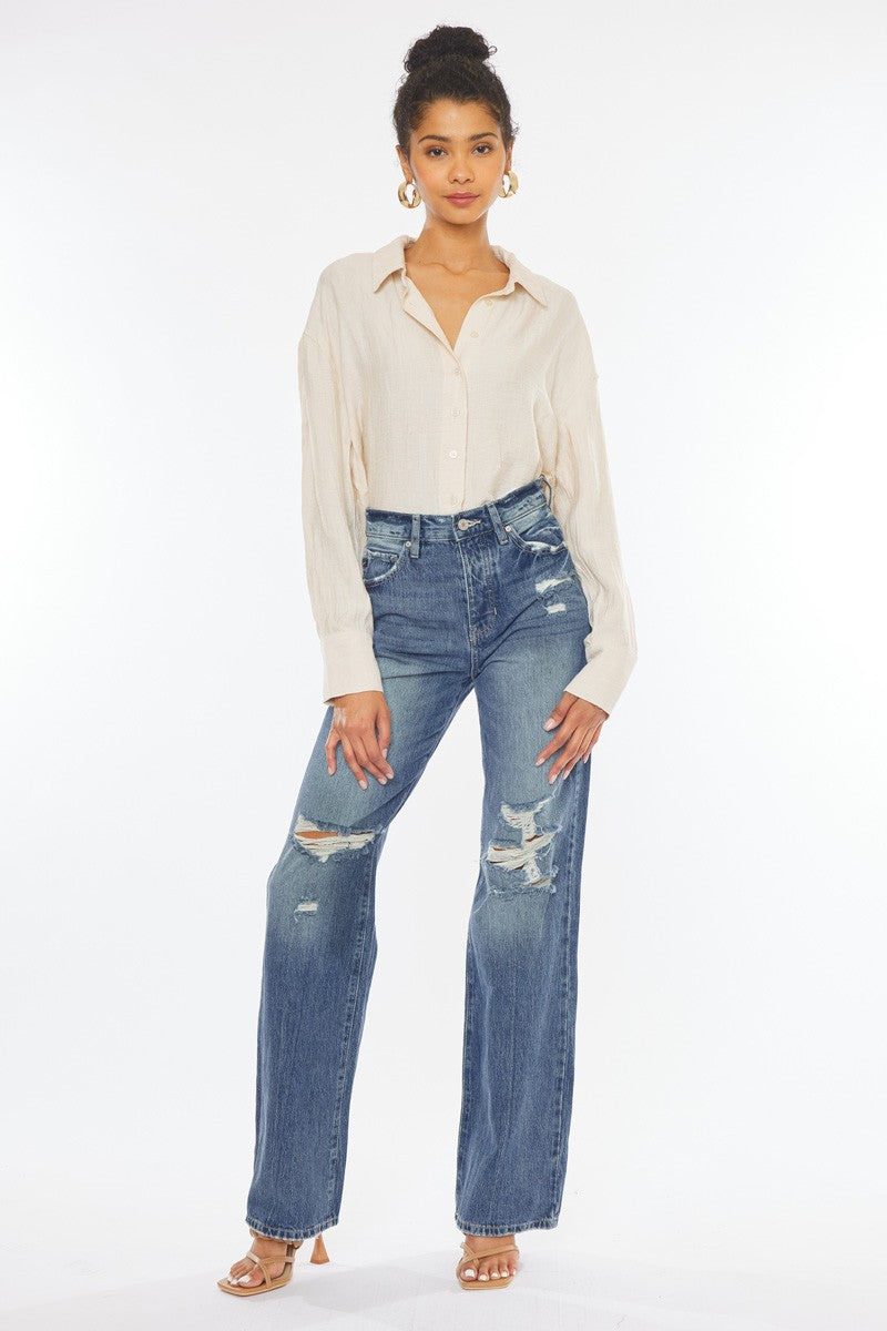 “Kennedy” High Rise 90s Wide Leg Jeans