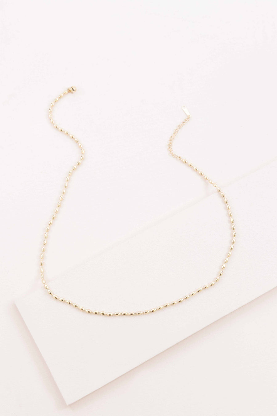 Gold Beaded Chain Necklace