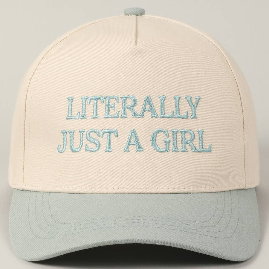 Literally Just A Girl Embroidery Two Tone Trucker Hat