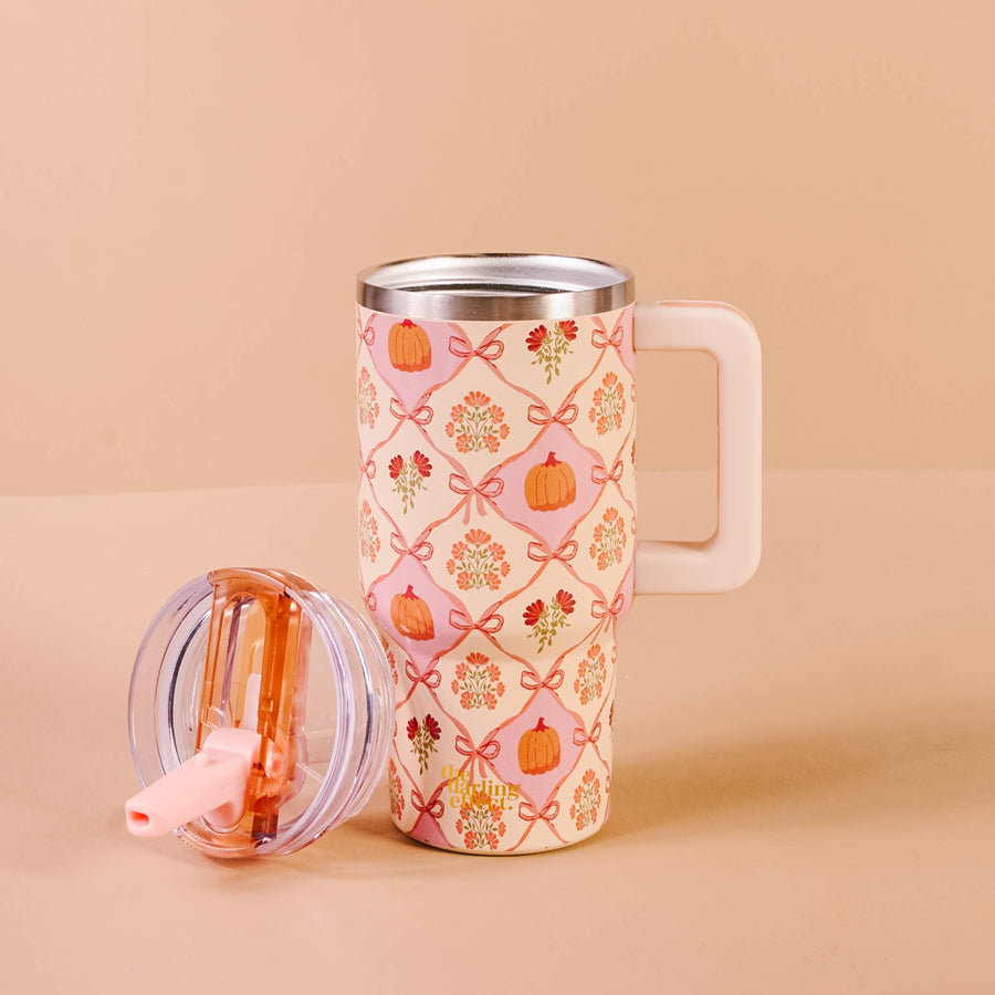 20oz Flip Straw Tumbler-Patchwork Pumpkins