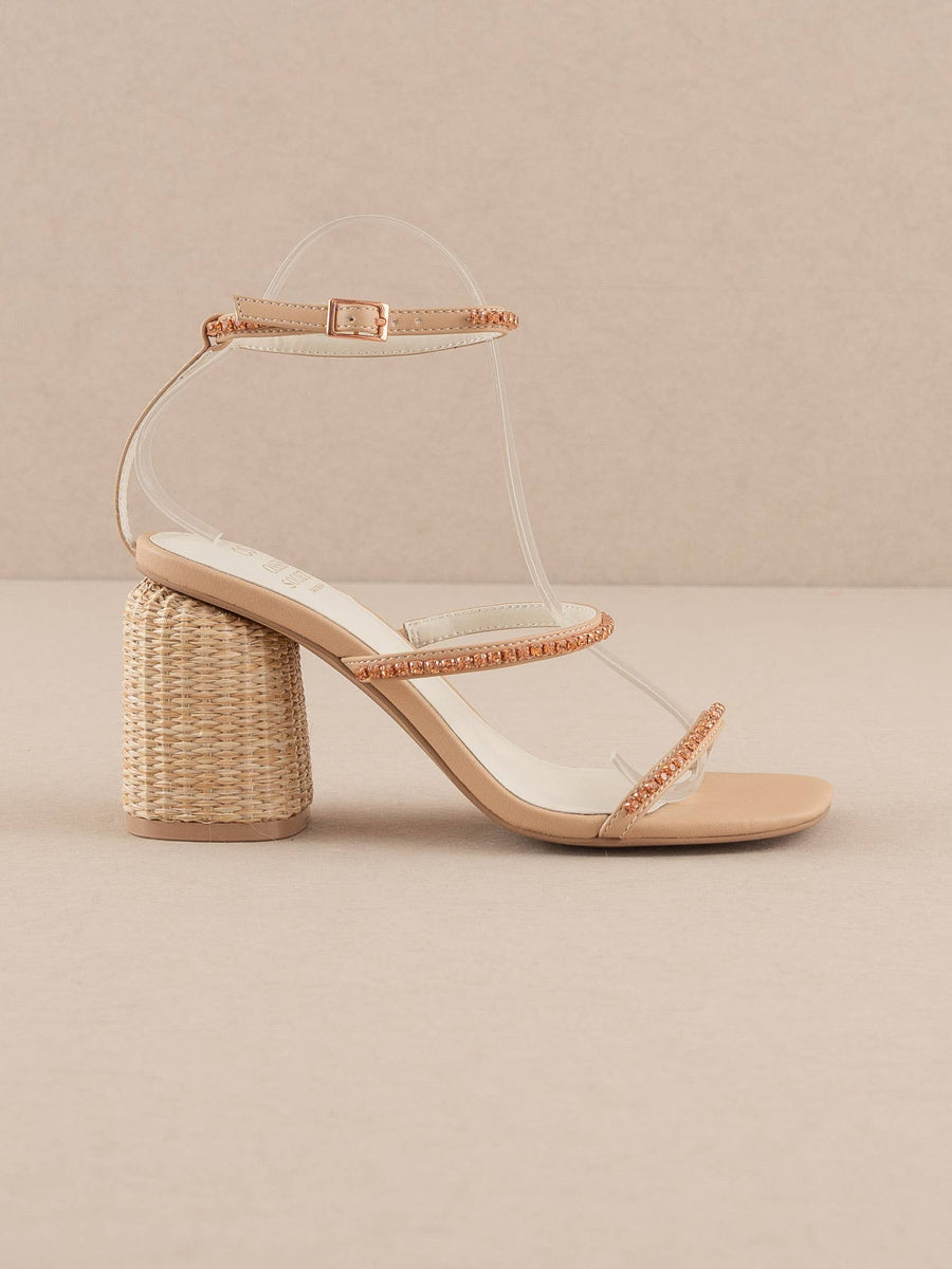 The Destiny, Rose Gold Raffia Heels