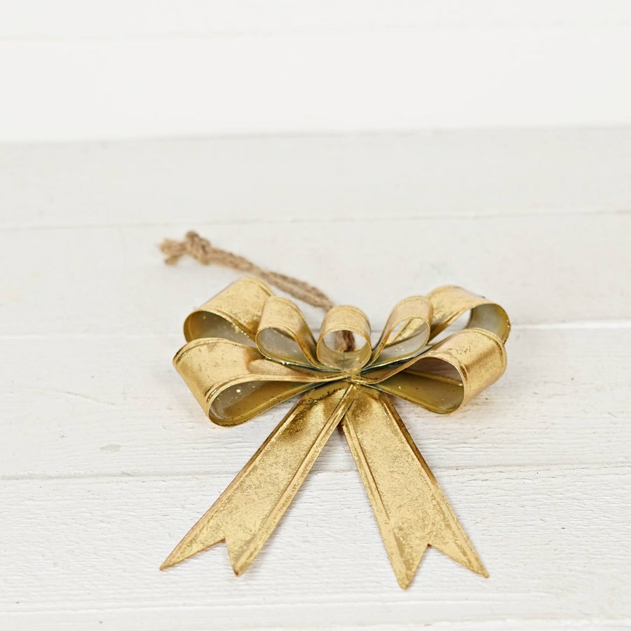 Gold Metal Bow Ornament