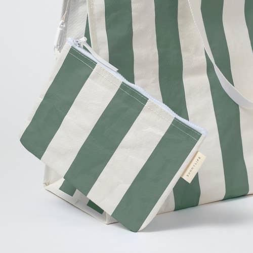 Carryall Beach Bag The Vacay Olive Stripe