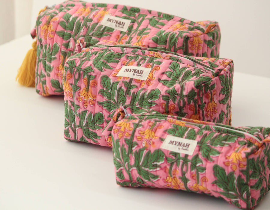 Bubblegum forest print travel/make up/organizer/bag