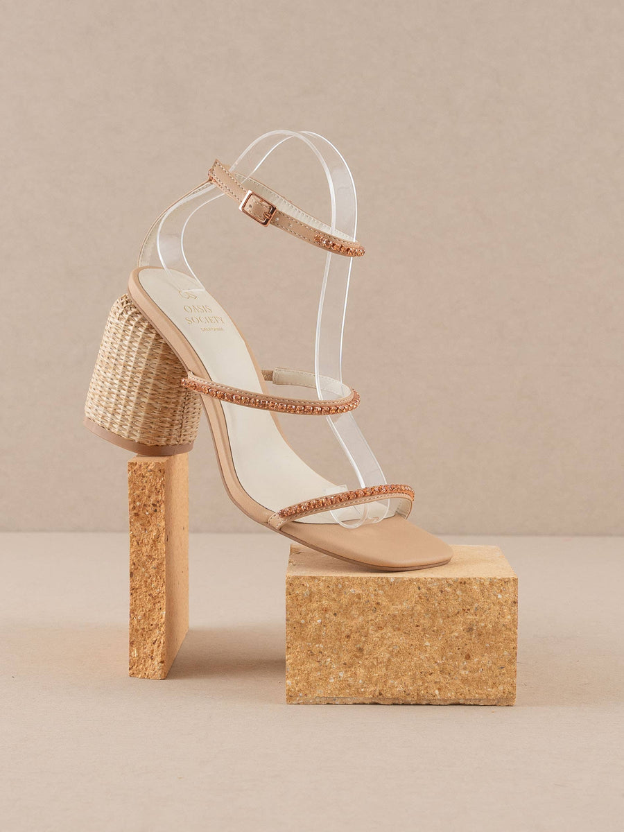 The Destiny, Rose Gold Raffia Heels