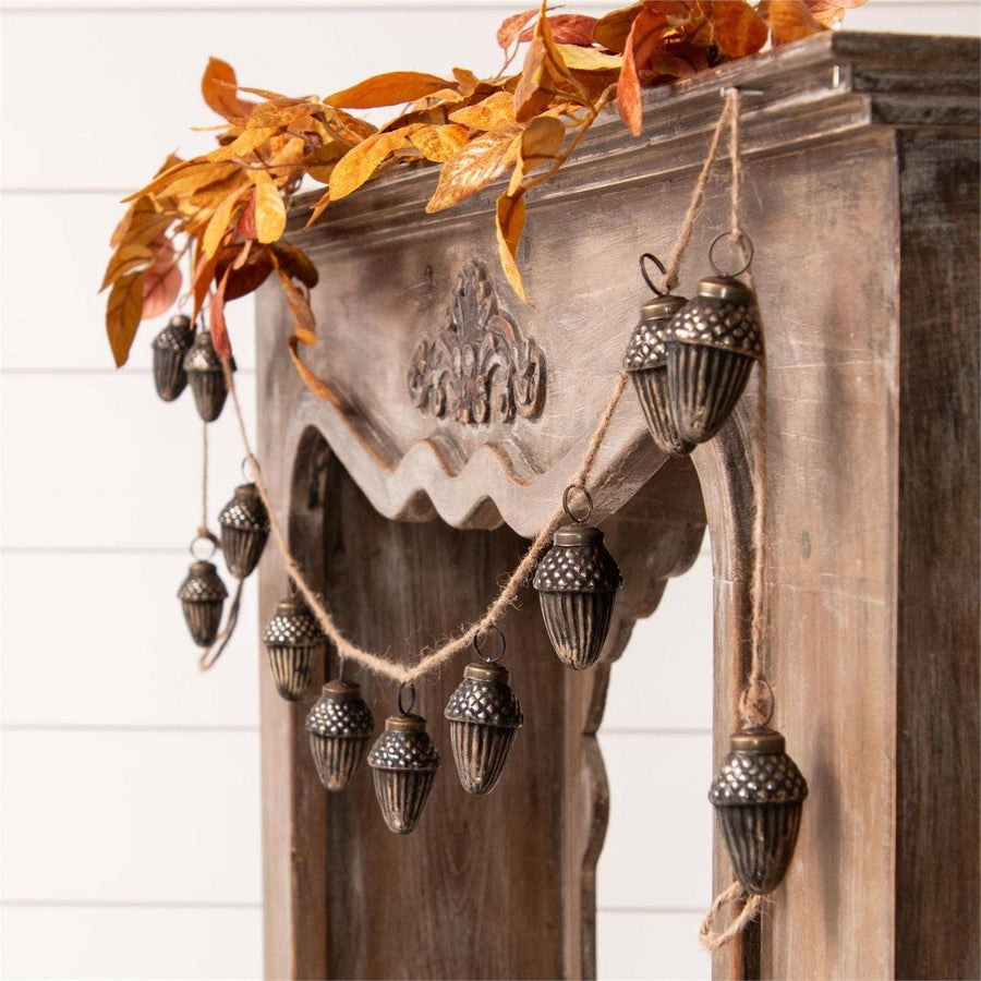 Antiqued Glass Acorn Garland