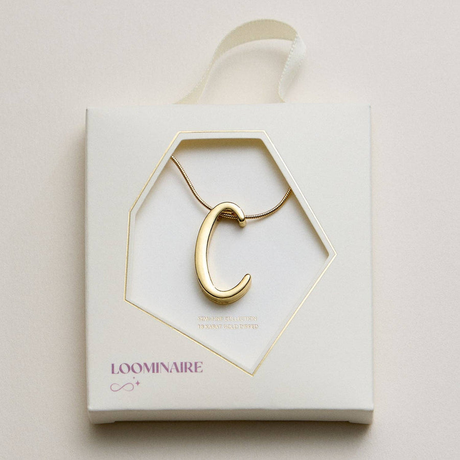 Gold Dipped Alphabet Charm Necklace