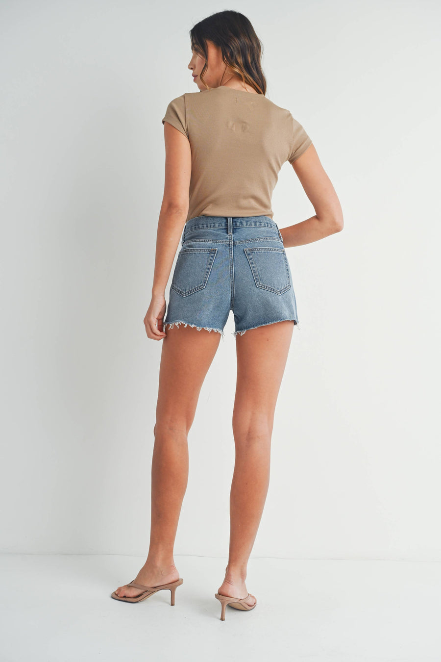 “Dakota” High Rise Frayed Short