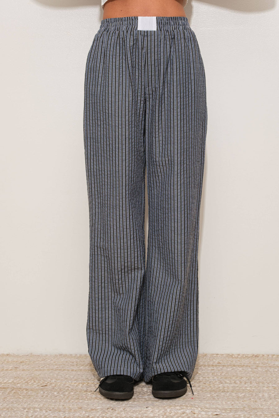 “Grimes” Striped Bottoms With Pockets Blue Willow Collection