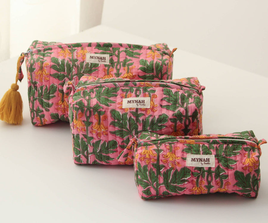 Bubblegum forest print travel/make up/organizer/bag