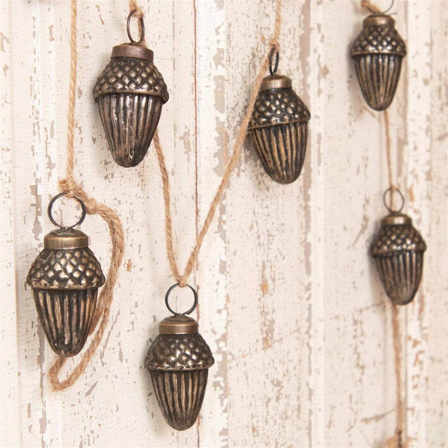 Antiqued Glass Acorn Garland