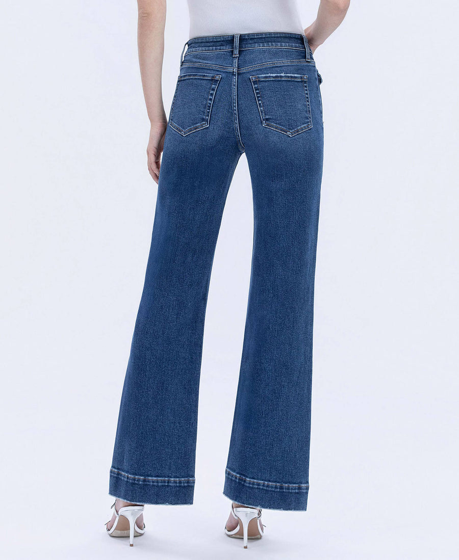 “Tony” High Rise Trouser Hem Flare Jeans