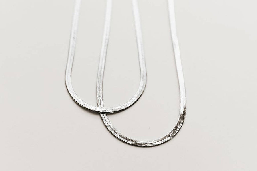 Jade Gold Filled Herringbone Necklace