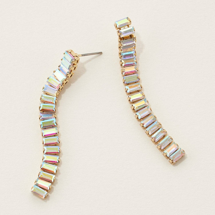 Linked Color Rhinestone Drop Earrings