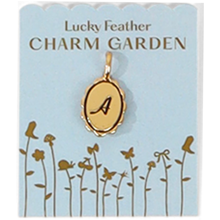 Charm Garden - Scalloped Initial Charm - Gold - A