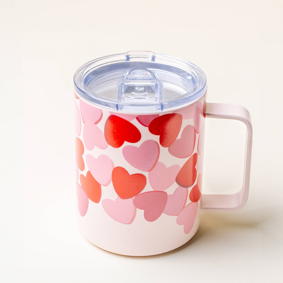 14 oz Insulated Mug-Blushing Hearts