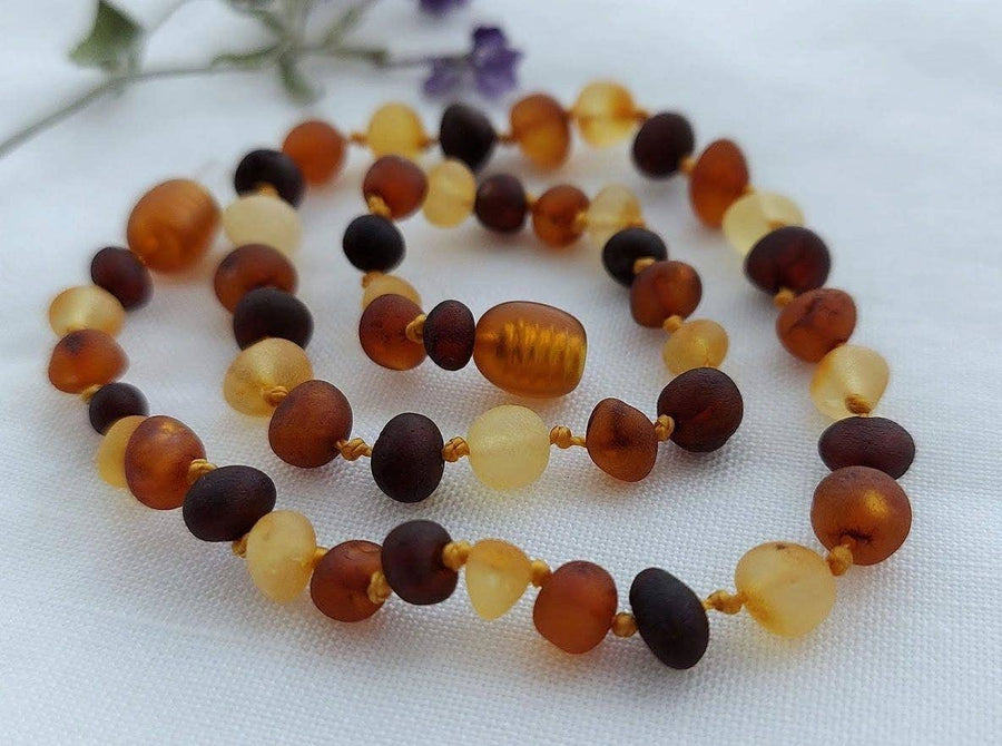 Baby Multi Raw Rounded Amber Necklace