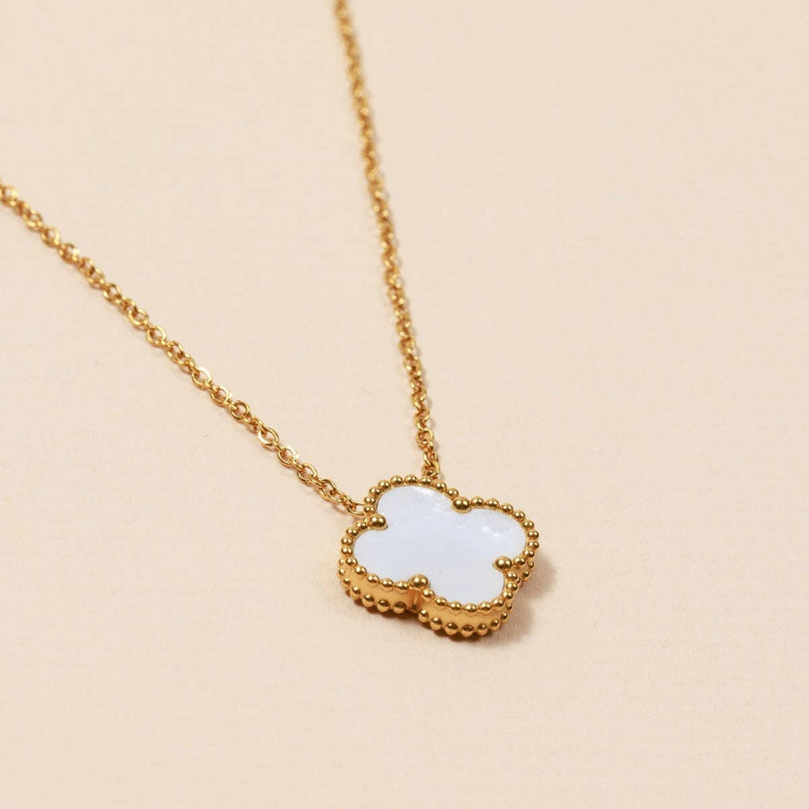 Clover Charm 18K Gold Dip Stainless Steel Necklace